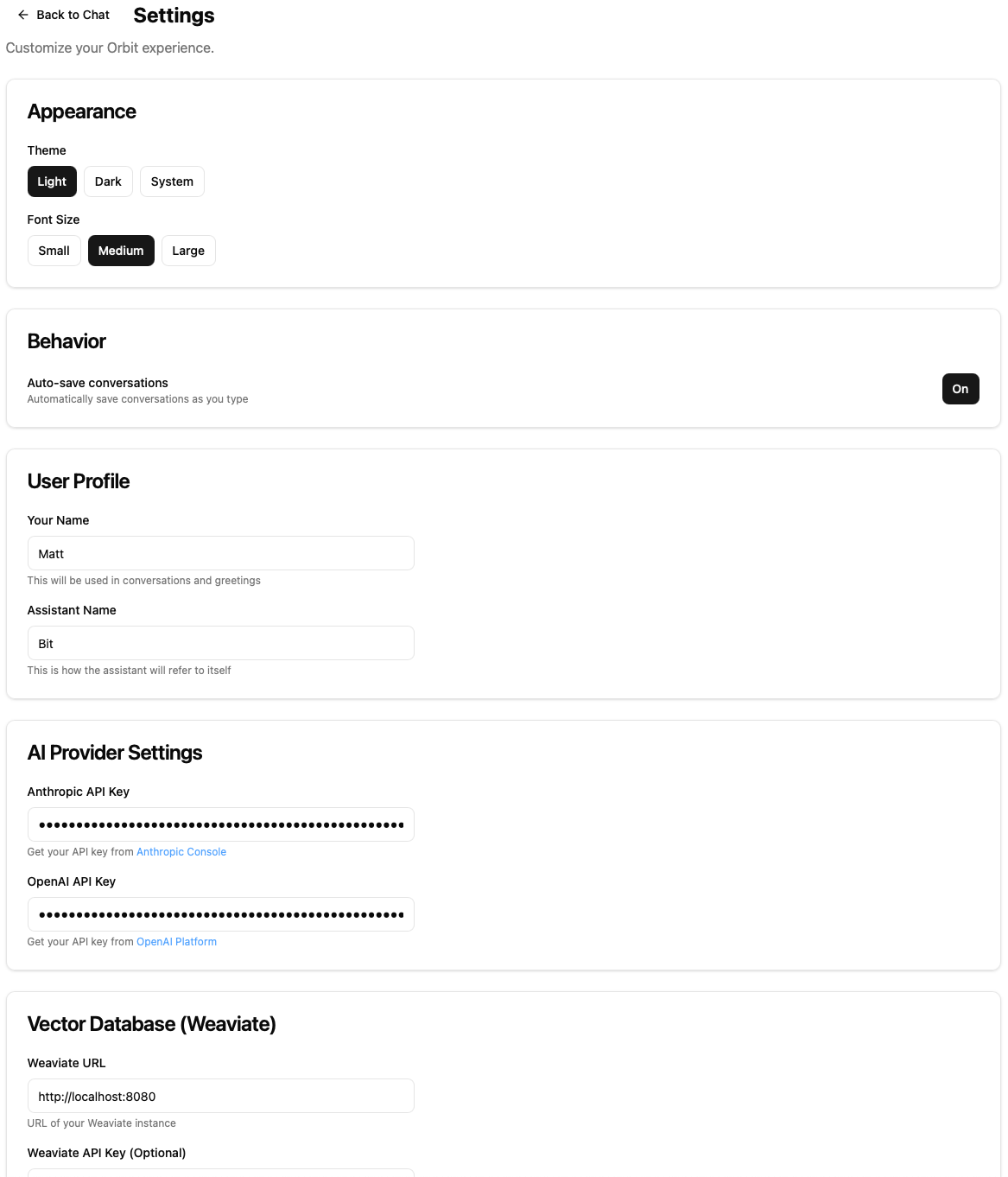 The assistant's graphical user interface